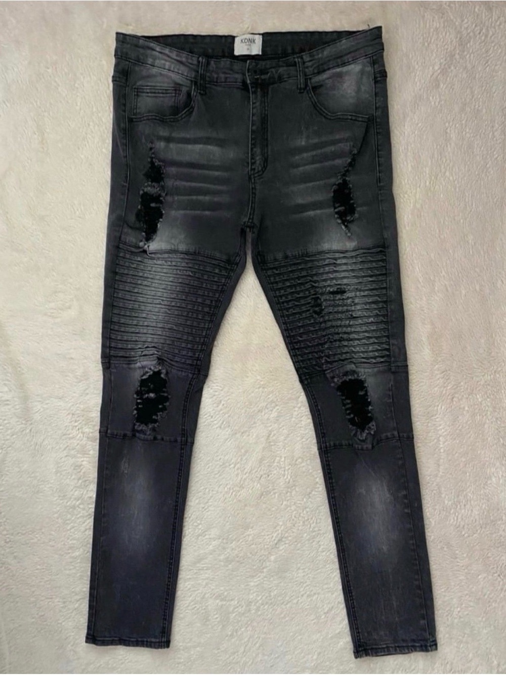 Men’s Distressed Jeans, KDNK, Size 36